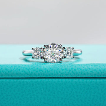 Awesome 1.6cttw D Colour Moissanite Diamonds Engagement Rings For Women 925 Silver Promise Wedding Fine Jewellery